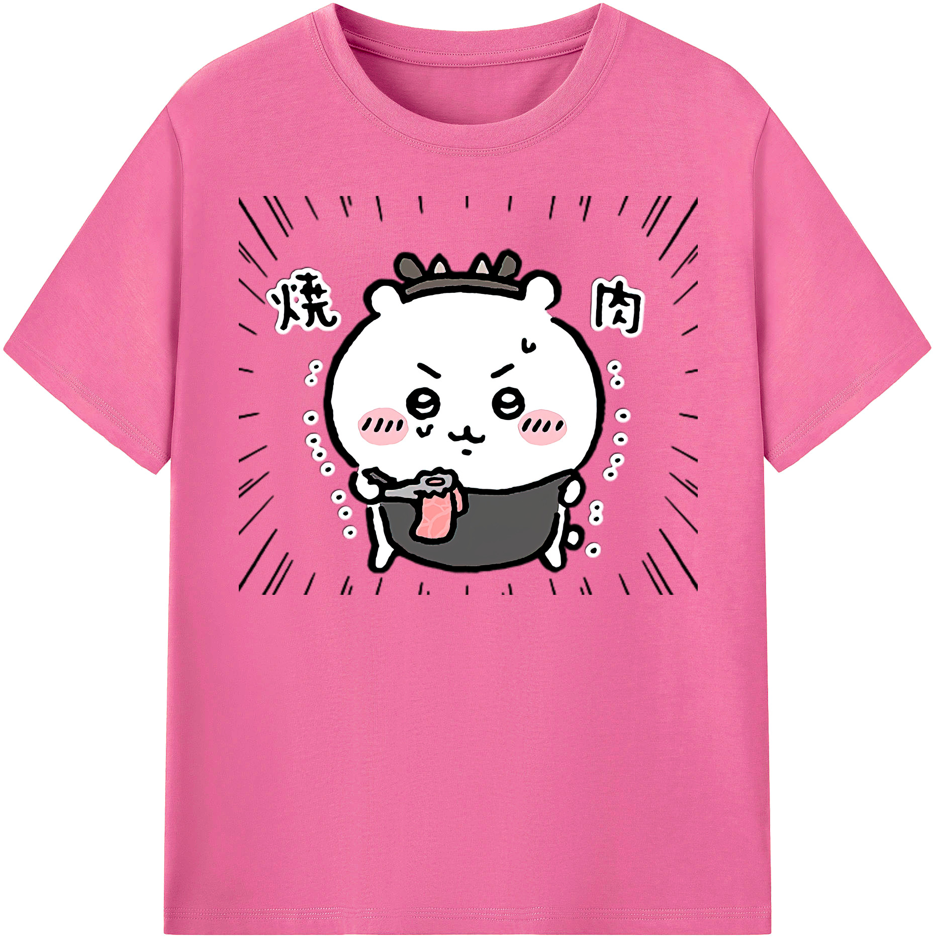 （画像用） ちいかわ ちいかわ Chii-kawa chiikawa レディースカジュアルプリントTシャツ（綿100％）